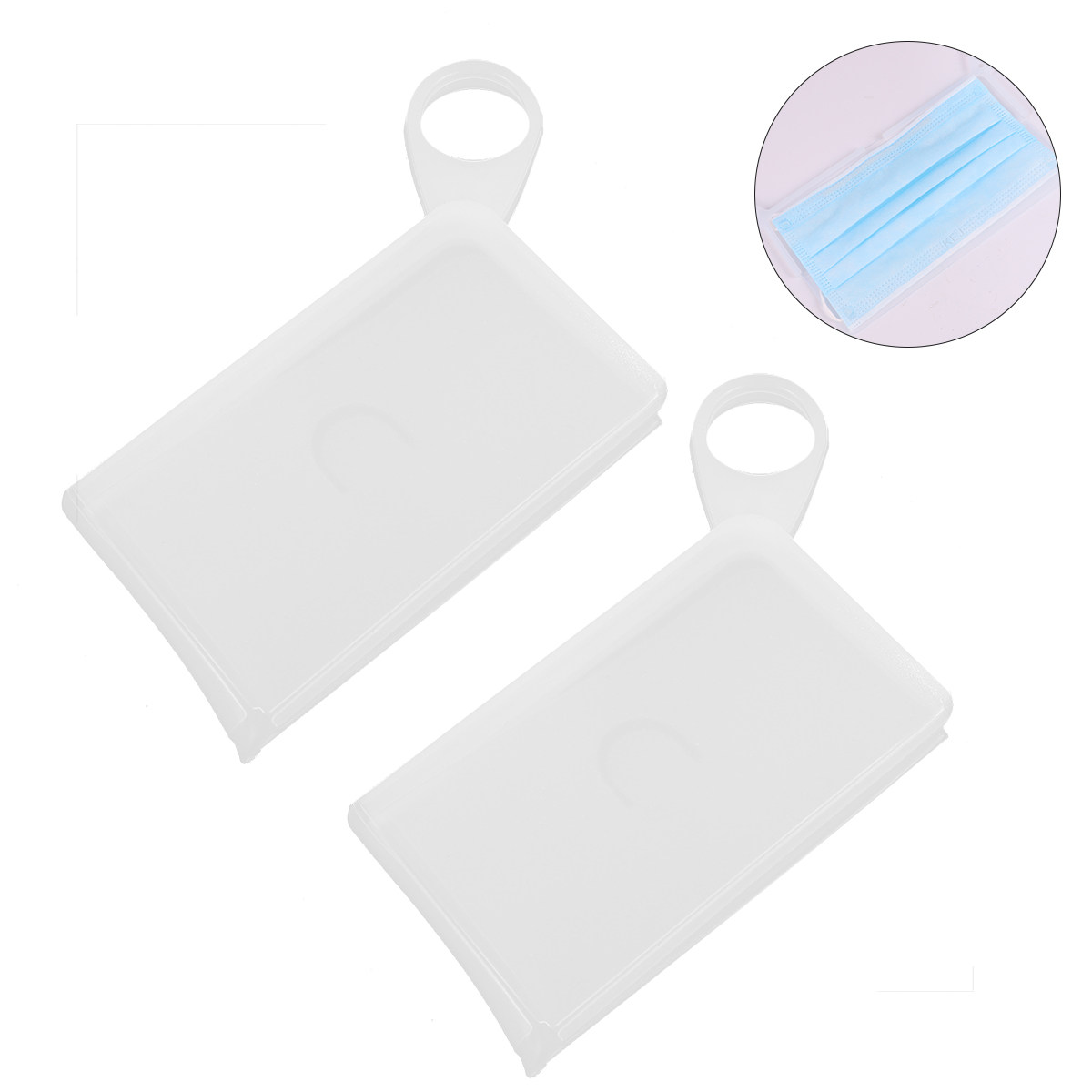 Face Mask Storage Box - 2 stuks voedselveilige siliconen opbergdoos voor